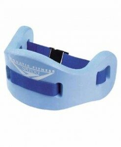 A blue swimming belt with blue straps.