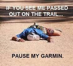 If you see me passed out on the trail pause my garmin.