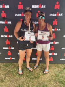 Image of two women who just qualified for 70.3 worlds